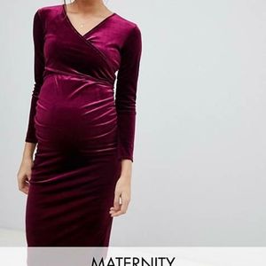 Maternity dress, burgundy/purple